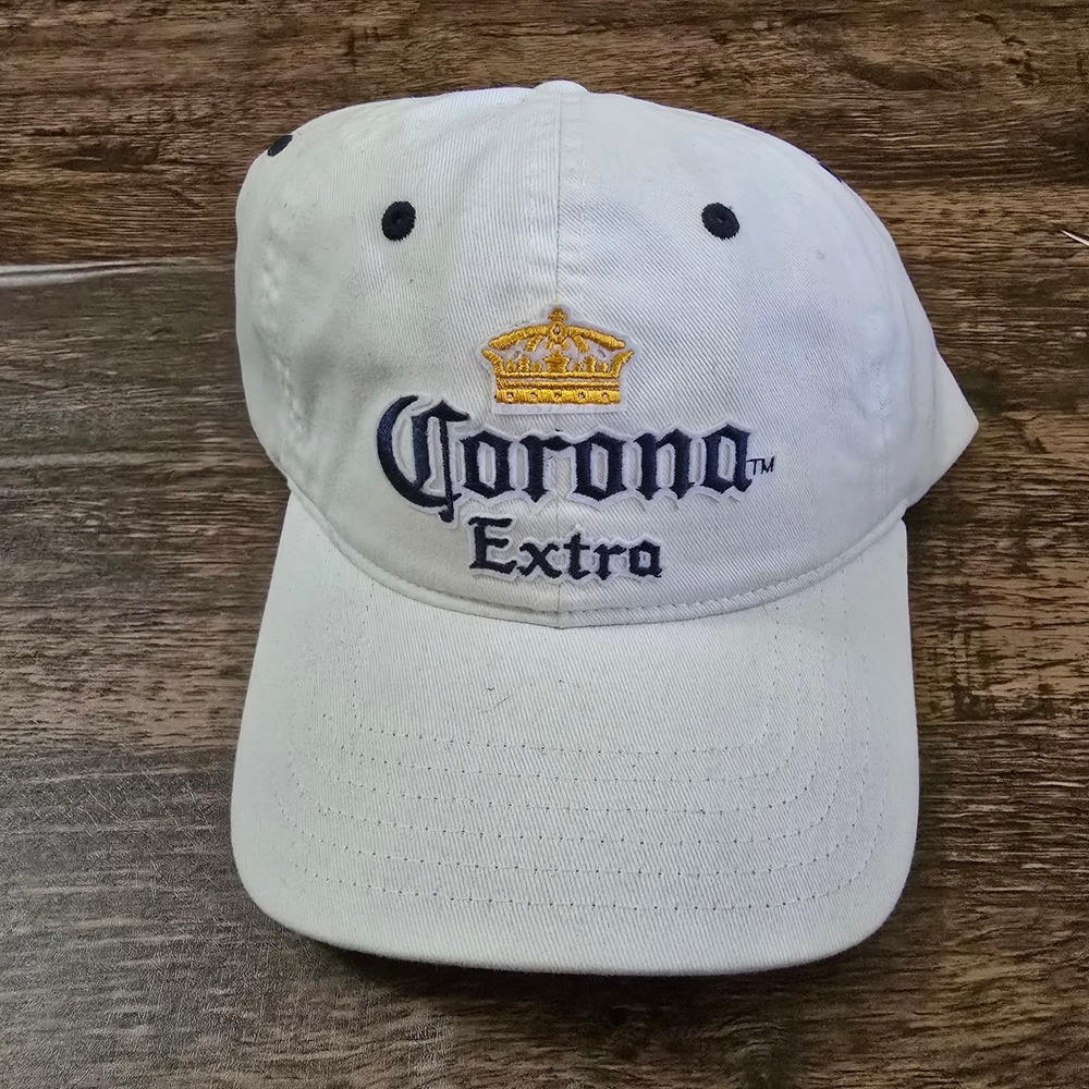 CORONA EXTRA Baseball Hat Mens OS White Embroidered Logo Strapback‎